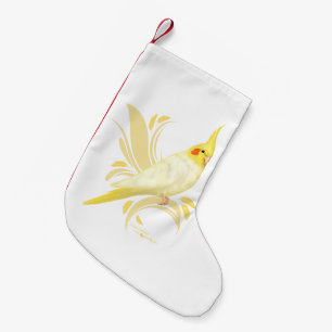 Lutino Cockatiel Small Christmas Stocking