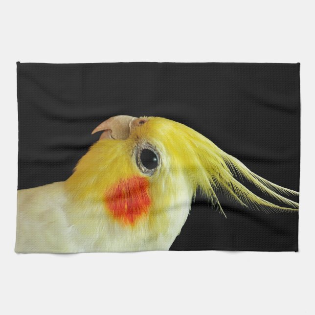 Lutino Cockatiel Tea Towel (Horizontal)