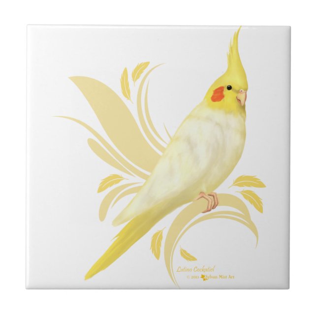 Lutino Cockatiel Tile (Front)
