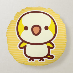 lutino Monk parakeet Round Cushion