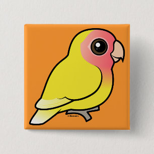 Lutino Peach-faced Lovebird 15 Cm Square Badge