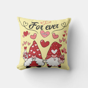 Lutins Amoureux For Ever 2 message d'amour jaune Cushion