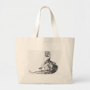 Lutra lutra large tote bag