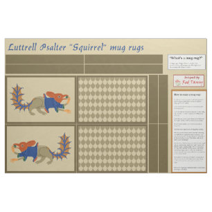Luttrell Psalter "Squirrel" DIY Mug Rugs Fabric