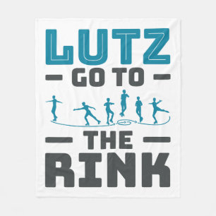 Lutz Go to the Rink Figure Skating Skater Men Fleece Blanket