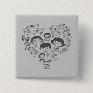 Luv 15 Cm Square Badge