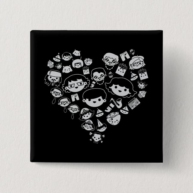 Luv 2 15 cm square badge (Front)