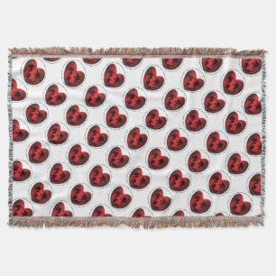 Luv-A-Bull American Bulldog Pit Bull Heart Throw Blanket