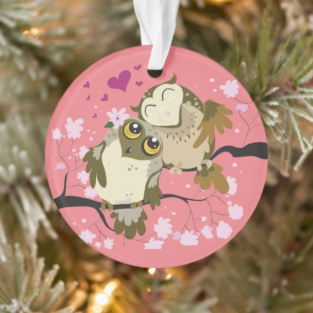 Luv Birds Round Ornament (Tree)