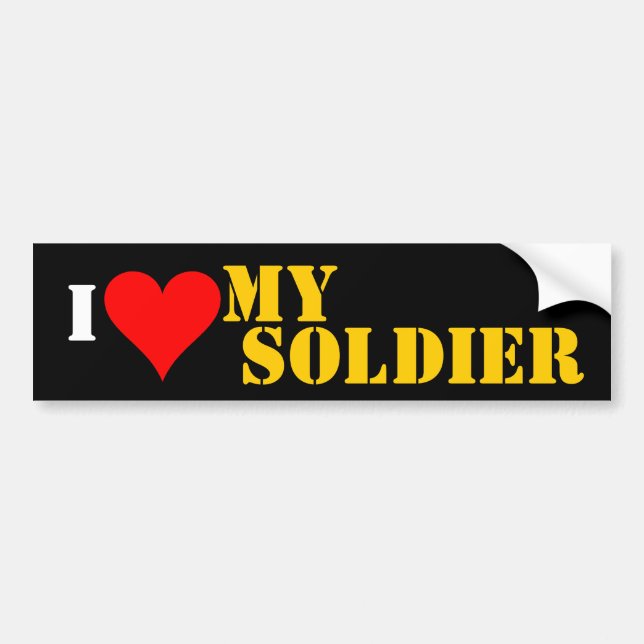 luv my soldier bumper sticker (Front)