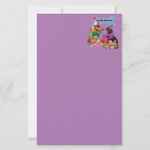 Luv My Weenies Purple Stationery