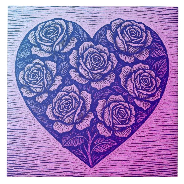 Luv Roses Ceramic Tile (Front)