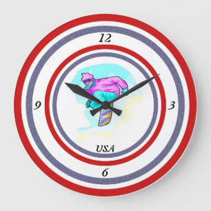 Luv to Snowboard - Large Clock