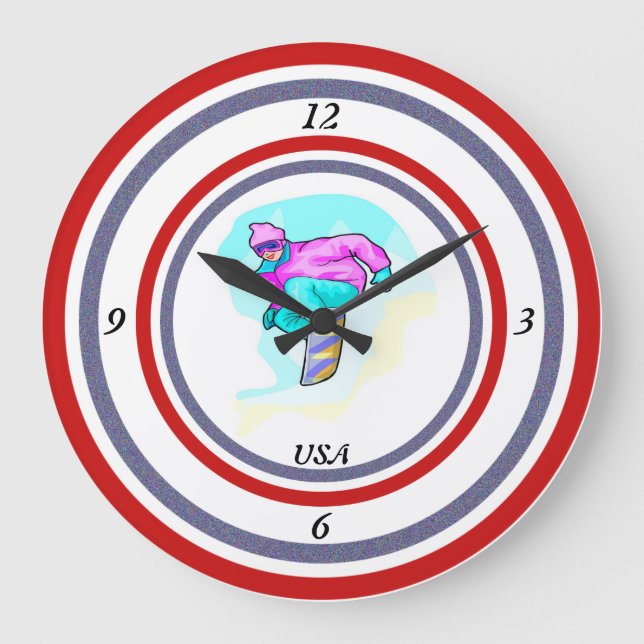 Luv to Snowboard - Large Clock (Front)