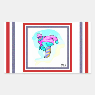 Luv to Snowboard - Rectangular Sticker