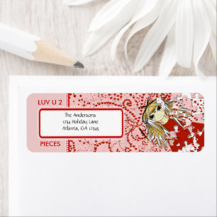 LUV U 2 Pieces  Return Address Return Address Label