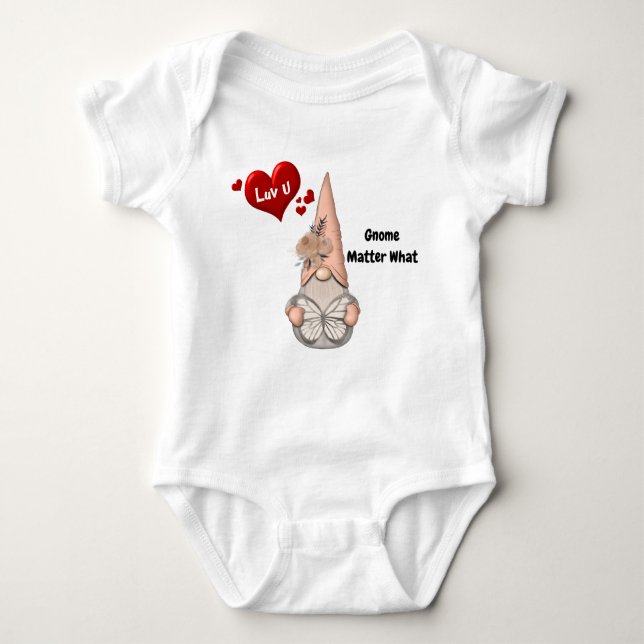 Luv U Gnome Baby Bodysuit (Front)