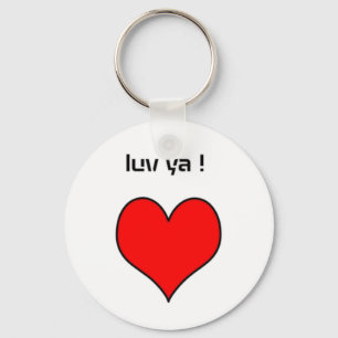 "LUV YA !" HEART KEY RING