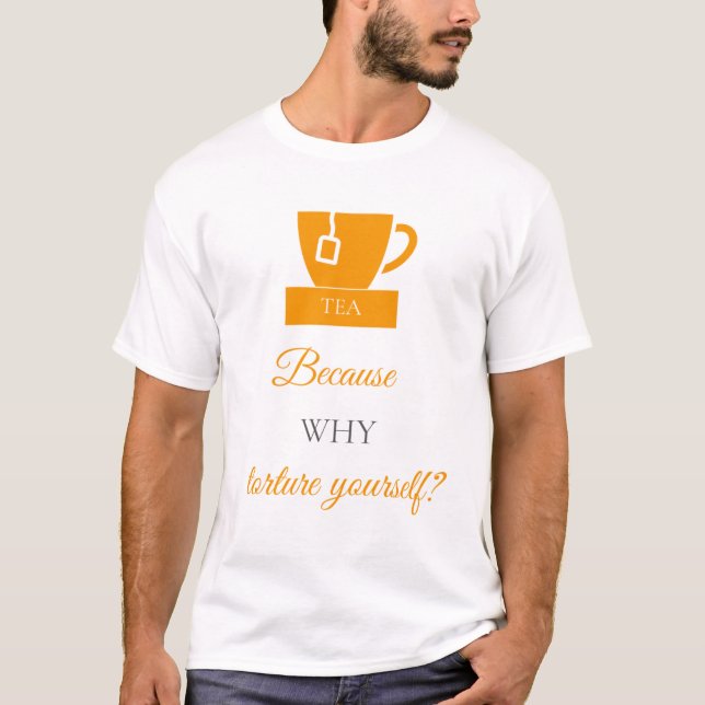 LUVACUPPA (Orange + Grey) Basic T-Shirt (Front)