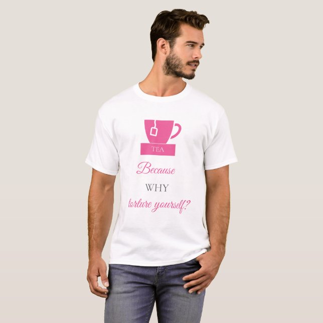 LUVACUPPA (Pink + Grey) Basic T-Shirt (Front Full)