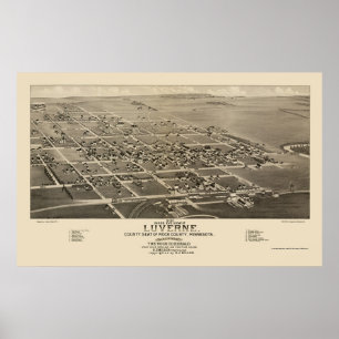 Luverne, MN Panoramic Map - 1883 Poster