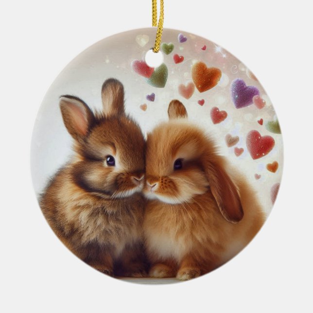 Luvvy Bunnies Ornament (Front)