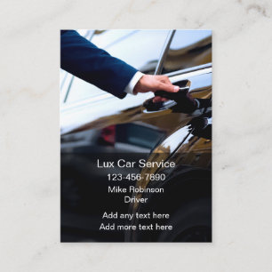 Lux Care Service Chauffeur Driver Glossy Business Card
