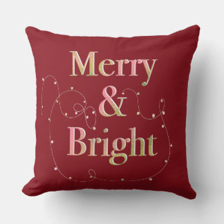 Lux Christmas Merry & Bright Throw Pillow