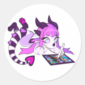 Lux drawin classic round sticker