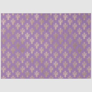 Lux Gold Fleur de Lis and Amethyst Tissue Paper
