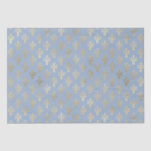 Lux Gold Fleur de Lis and Cerulean Blue Tissue Paper