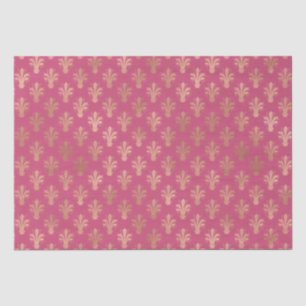 Lux Gold Fleur de Lis and Raspberry Sorbet  Tissue Paper