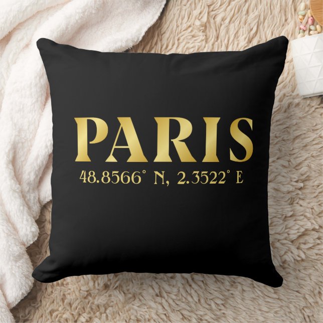 Lux Gold Paris Latitude & Longitude Cushion (Blanket)