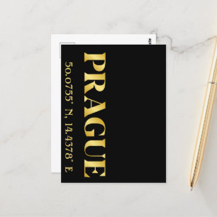 Lux Gold Prague Latitude & Longitude  Postcard