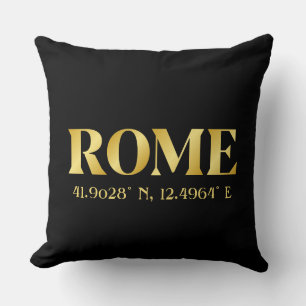Lux Gold Rome Latitude & Longitude  Cushion