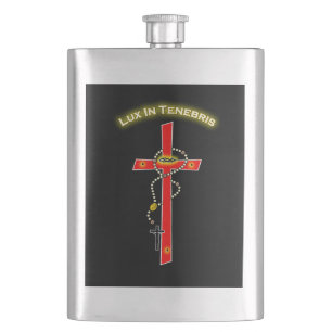 Lux in Tenebris - Rosary Cuz Corona 01 Hip Flask