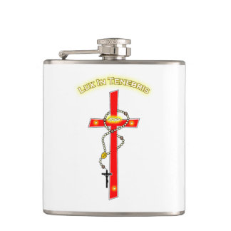 Lux in Tenebris - Rosary Cuz Corona 02 Hip Flask