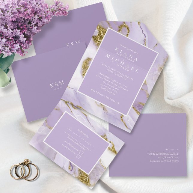 Lux Ink Lavender Abstract ID990 All In One Invitation (Creator Uploaded)