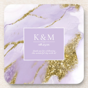 Lux Ink Lavender Abstract ID990 Coaster