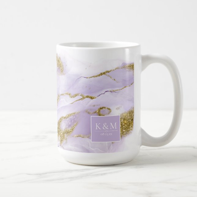 Lux Ink Lavender Abstract ID990 Coffee Mug (Right)