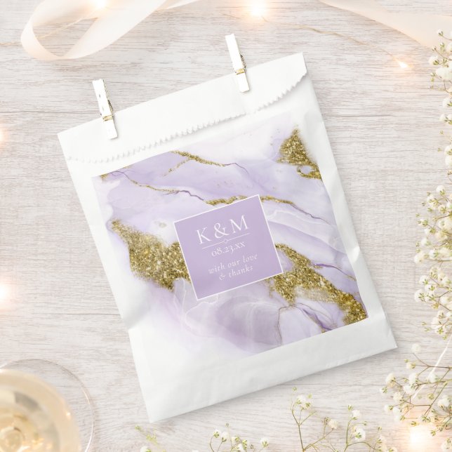 Lux Ink Lavender Abstract ID990 Favour Bag (Clipped)