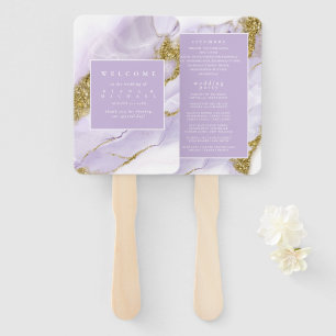 Lux Ink Lavender Abstract ID990 Hand Fan