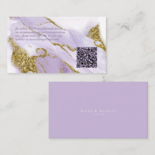 Lux Ink Lavender Abstract Wedding Website ID990 Enclosure Card