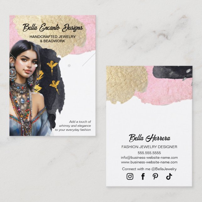 Lux Jewellery and Earring Display Card (Front/Back)