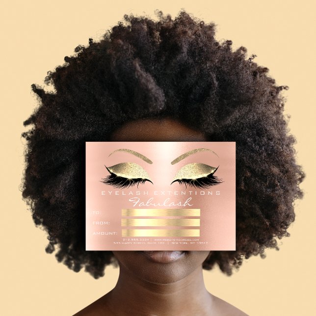 Lux Lashes Pink Rose Gold Makeup Certificate Gift (Lux Lashes Pink Rose Gold Makeup Certificate Gift )