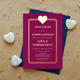 Lux Mulberry and Gold Heart Commitment Ceremony