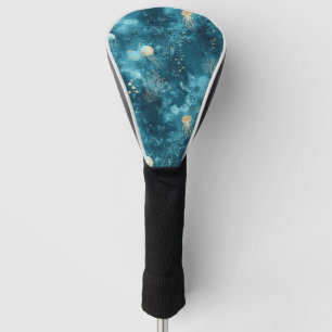 Lux Ocean Jellyfish & Coral Gold Pattern (3) Golf Head Cover