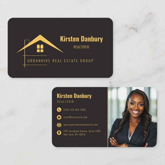Lux Professional Real Estate Photo Business Cards (Front/Back)