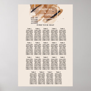 Lux rose gold glitter copper shades watercolor poster