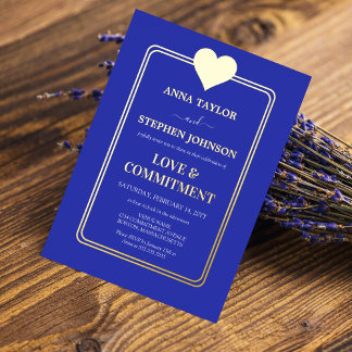 Lux Royal Blue and Gold Heart Commitment Ceremony